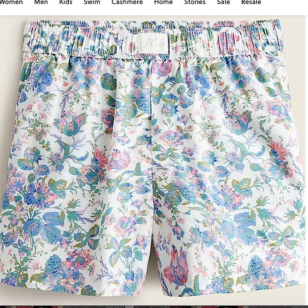 Photos added- JCREW Cotton poplin boxer short in English garden, XL